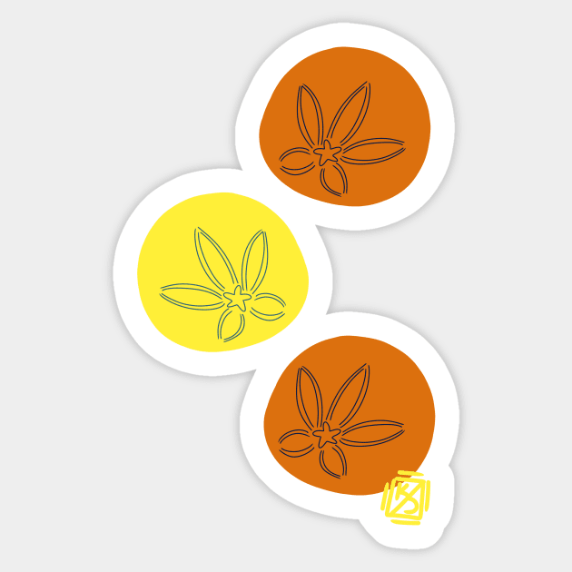 Orange and Yellow Sand dollars Sticker by Pastel.Punkk